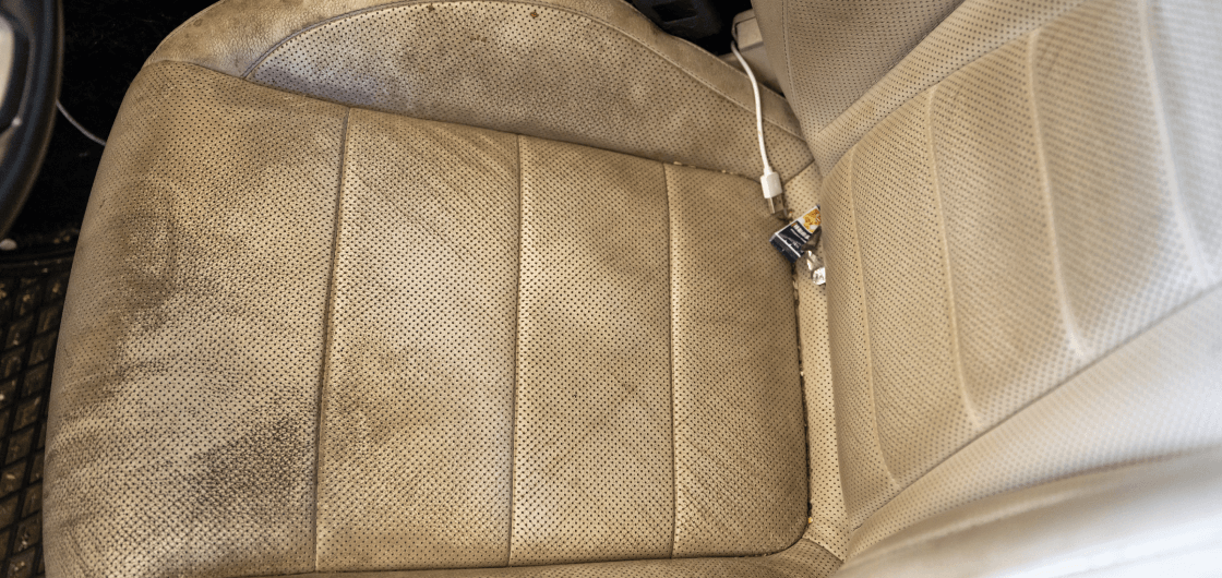 Visible dirt on car seat